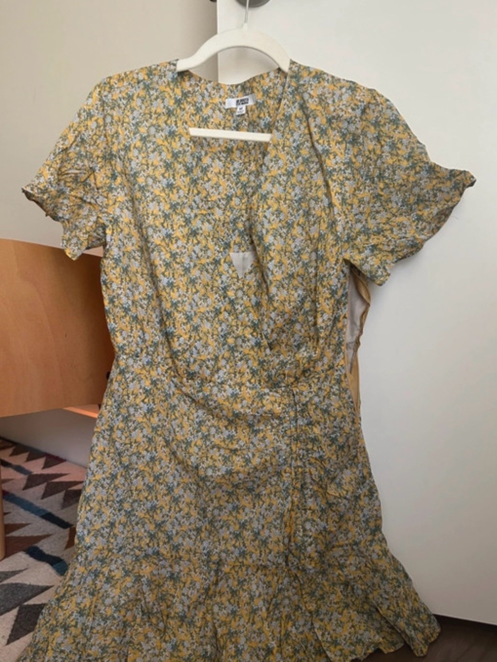 BB Dakota by Steve Madden Yellow Floral Wrap Mini Dress